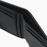 Stripe point slim Leather Bifold Medium Wallet - Green