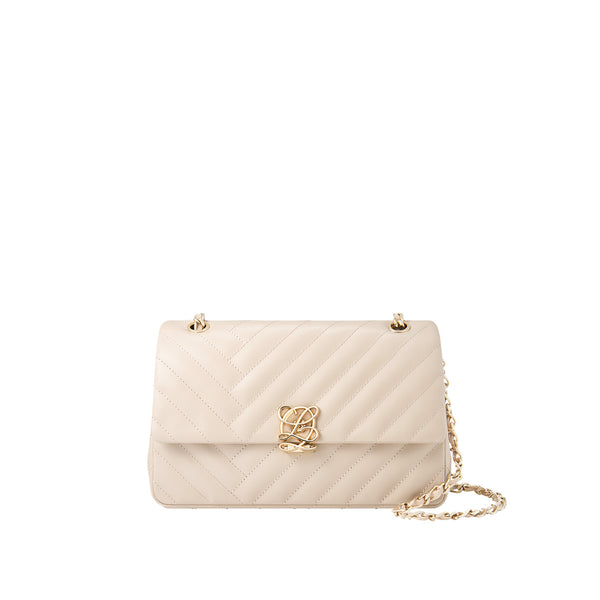 L-QUILTING One shoulder bag - Beige