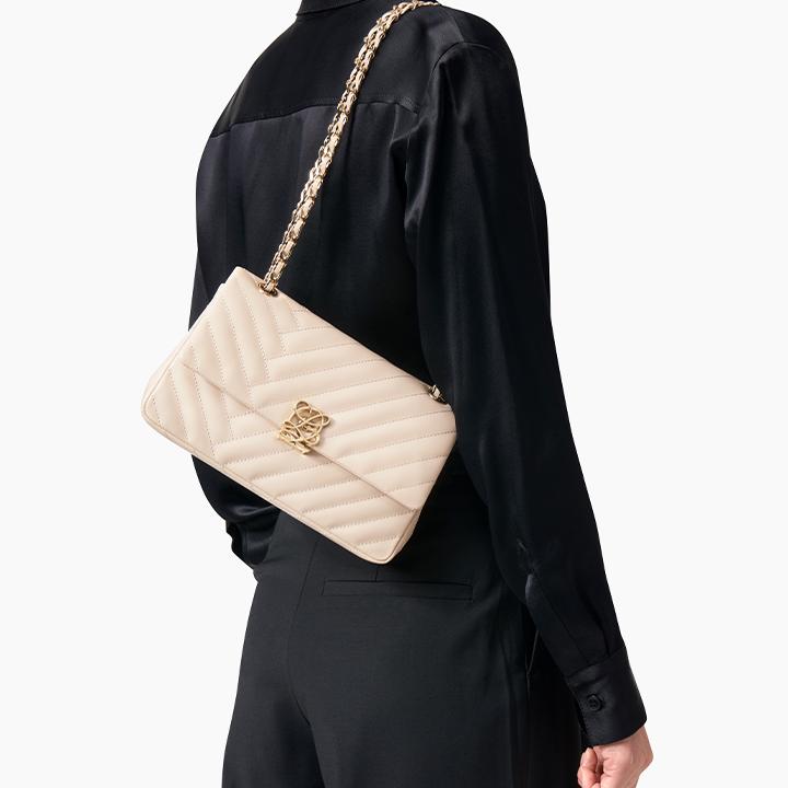 L-QUILTING One shoulder bag - Beige