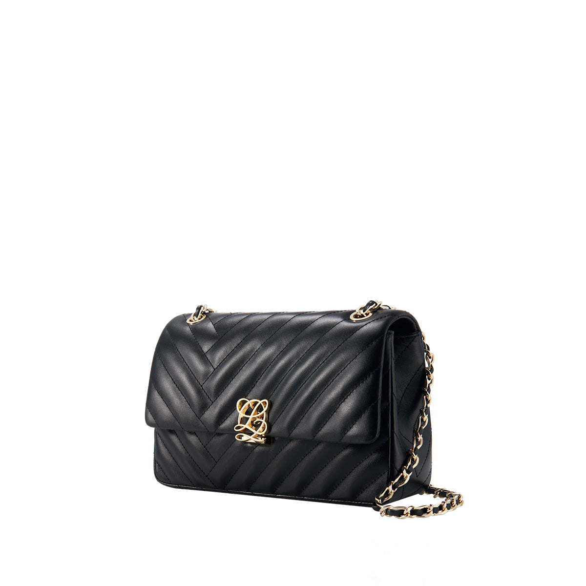 L-QUILTING One shoulder bag - Black – LOUIS QUATORZE