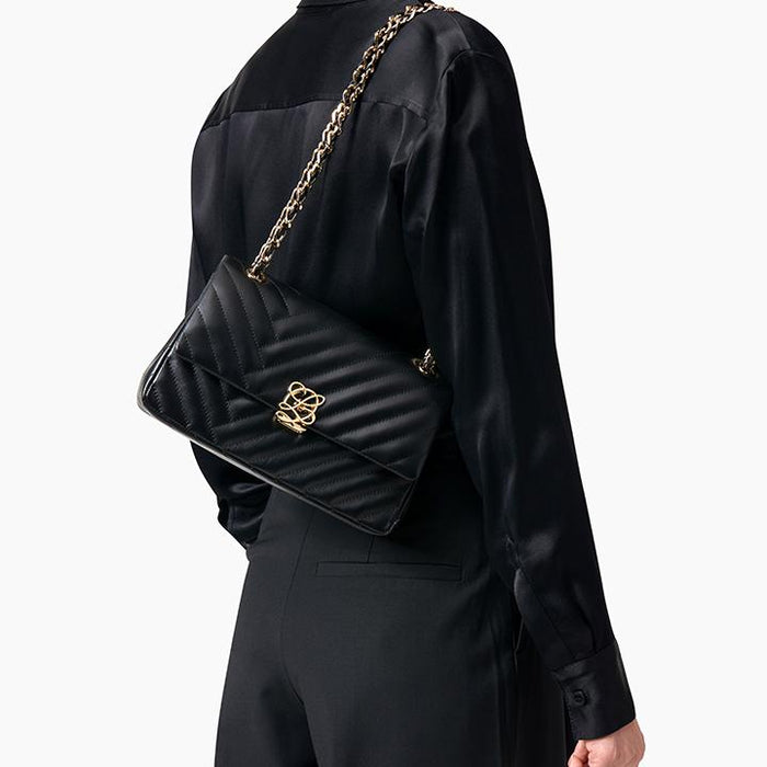 【LOUIS QUATORZE 】チェーンショルダーバッグ L-QUILTING One shoulder bag - Black – LOUIS QUATORZE