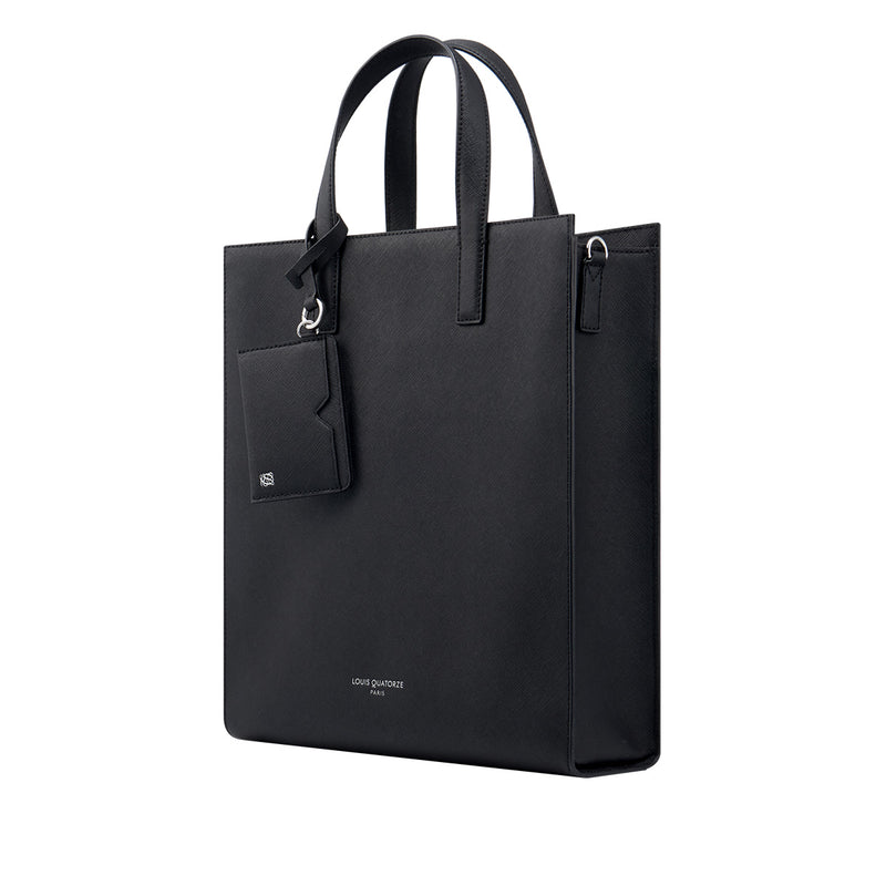 Formal Crossgrained Leather Tote bag with Cardholder