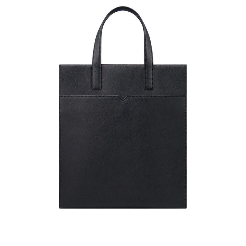 Formal Crossgrained Leather Tote bag with Cardholder