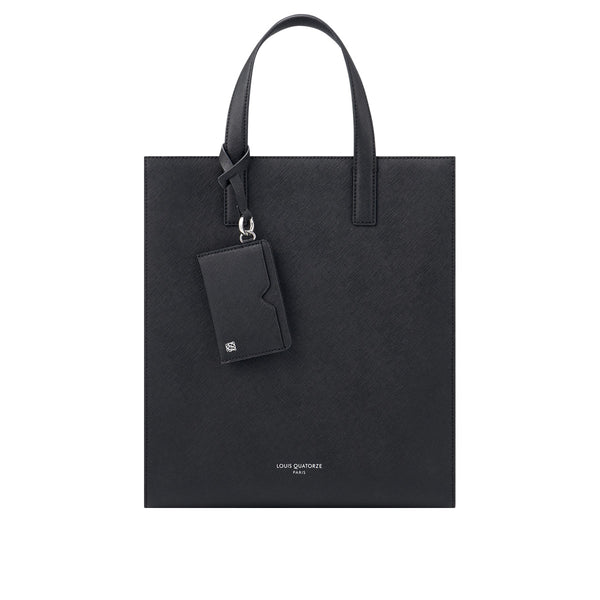 Formal Crossgrained Leather Tote bag with Cardholder