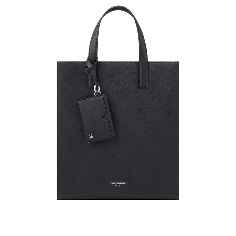 Formal Crossgrained Leather Tote bag with Cardholder